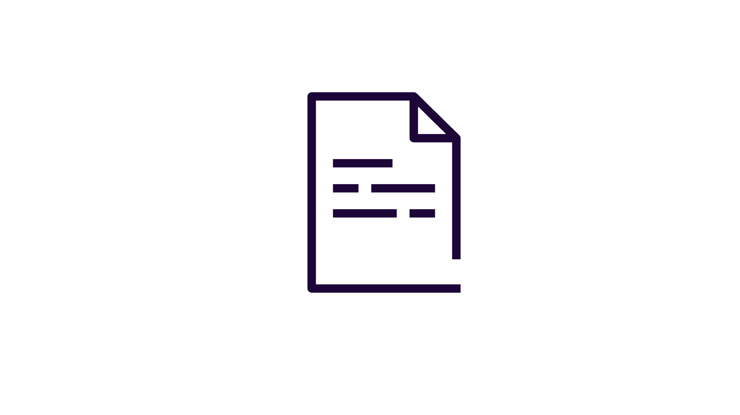 Simple icon of a document with lines representing text and a folded corner on the top right.