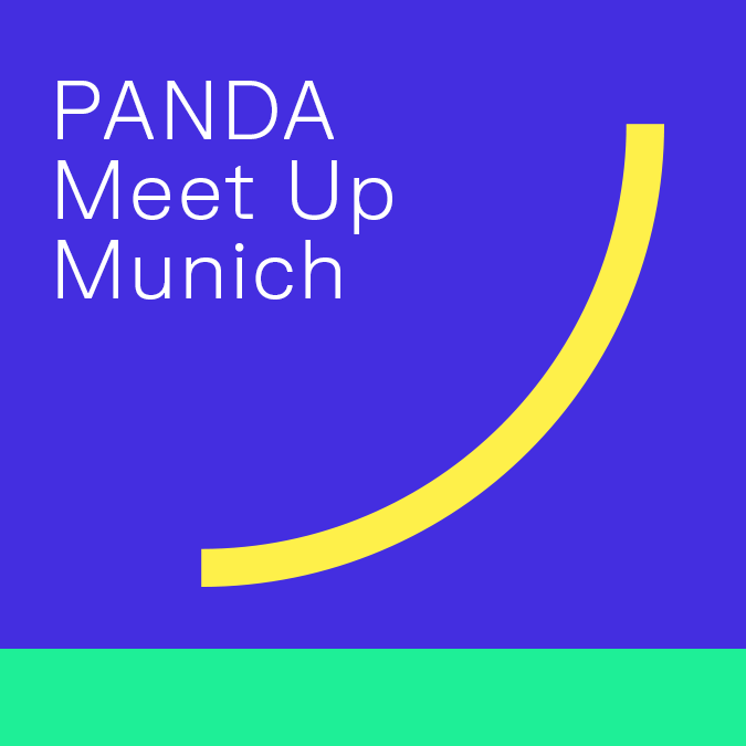 Panda Meet Up in Munich colourful background with titel: Panda Meet Up Munich