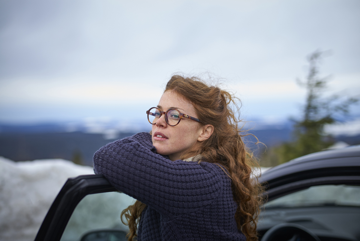 642228572 portrait of natural female with red hair and freckles